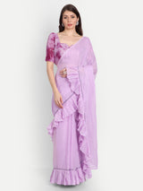 Lavender Frill Saree