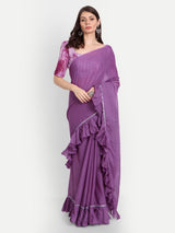Purple Frill Saree