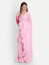 Baby Pink Frill Saree