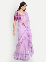 Lavender Frill Saree