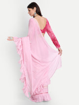Baby Pink Frill Saree