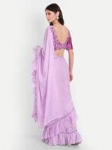Lavender Frill Saree