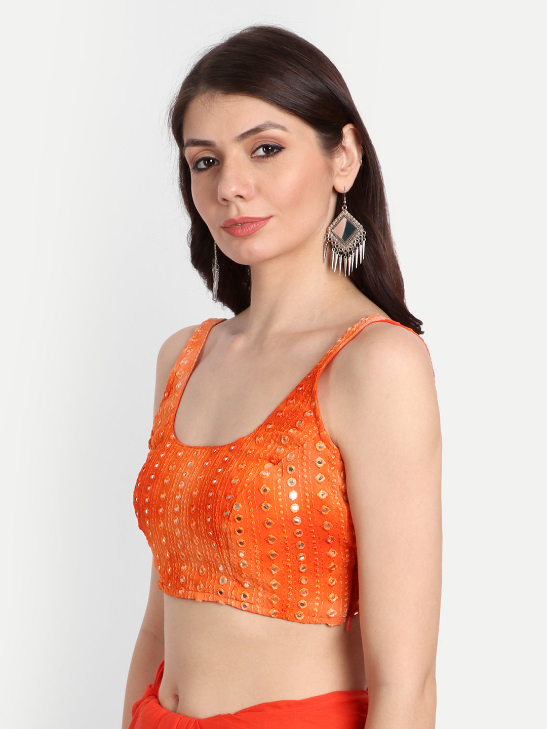 Orange Frill Saree