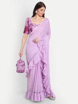 Lavender Frill Saree