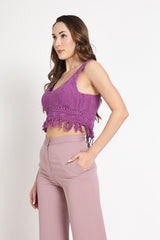 Purple crochet handmade blouse/top