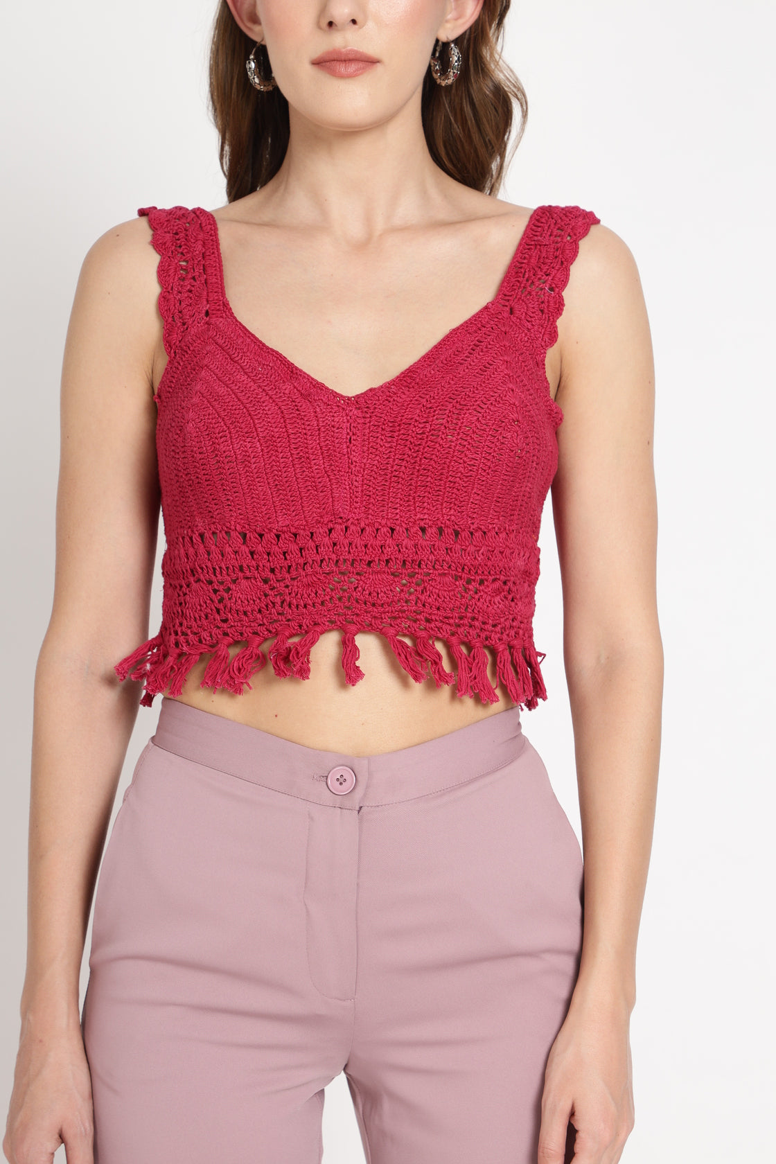 Pink Crochet Handmade Blouse/ Top
