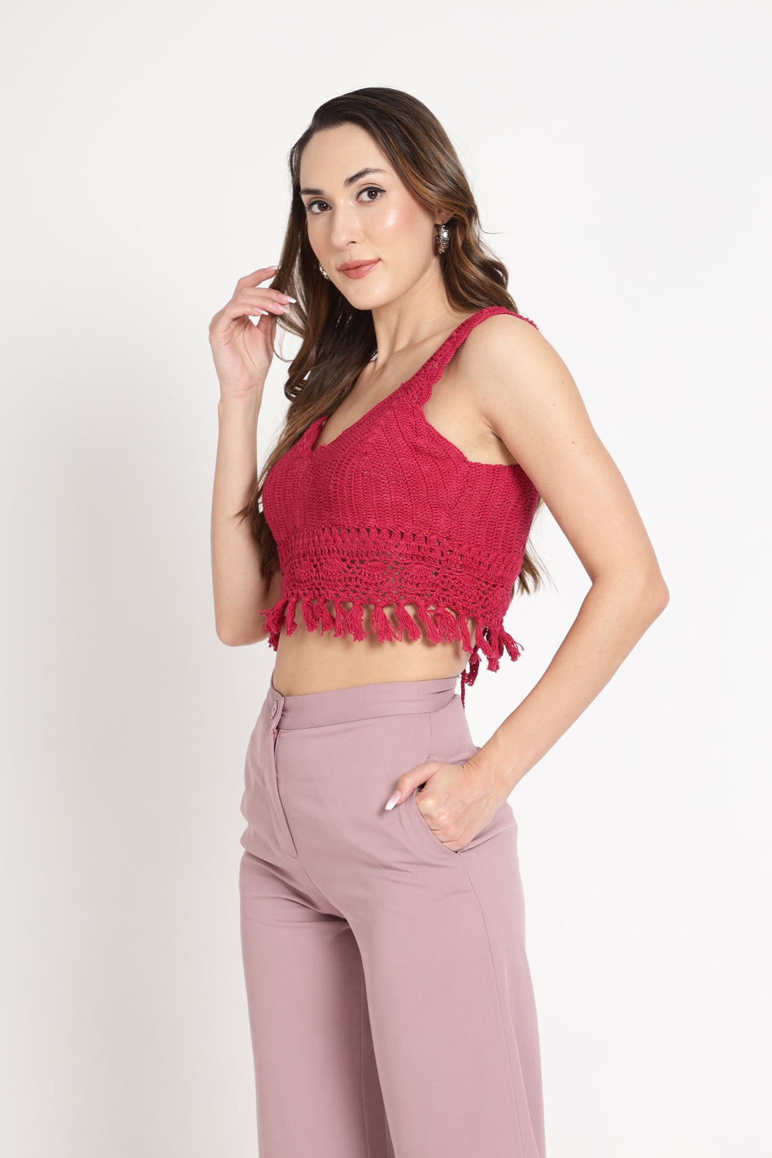 Pink Crochet Handmade Blouse/ Top