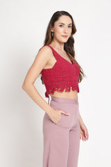 Pink Crochet Handmade Blouse/ Top