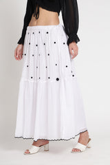 Black Rose Hand Embroidery Skirt