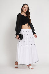Black Rose Hand Embroidery Skirt