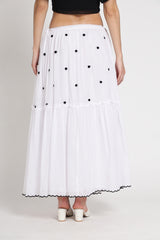 Black Rose Hand Embroidery Skirt