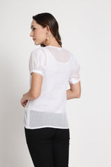 Peter Pan Collar Crochet Button Shirt