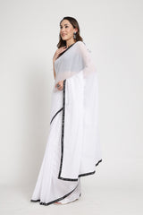 Mirror Lace Embroidered Saree