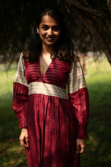 Maroon Fit And Flare Dress