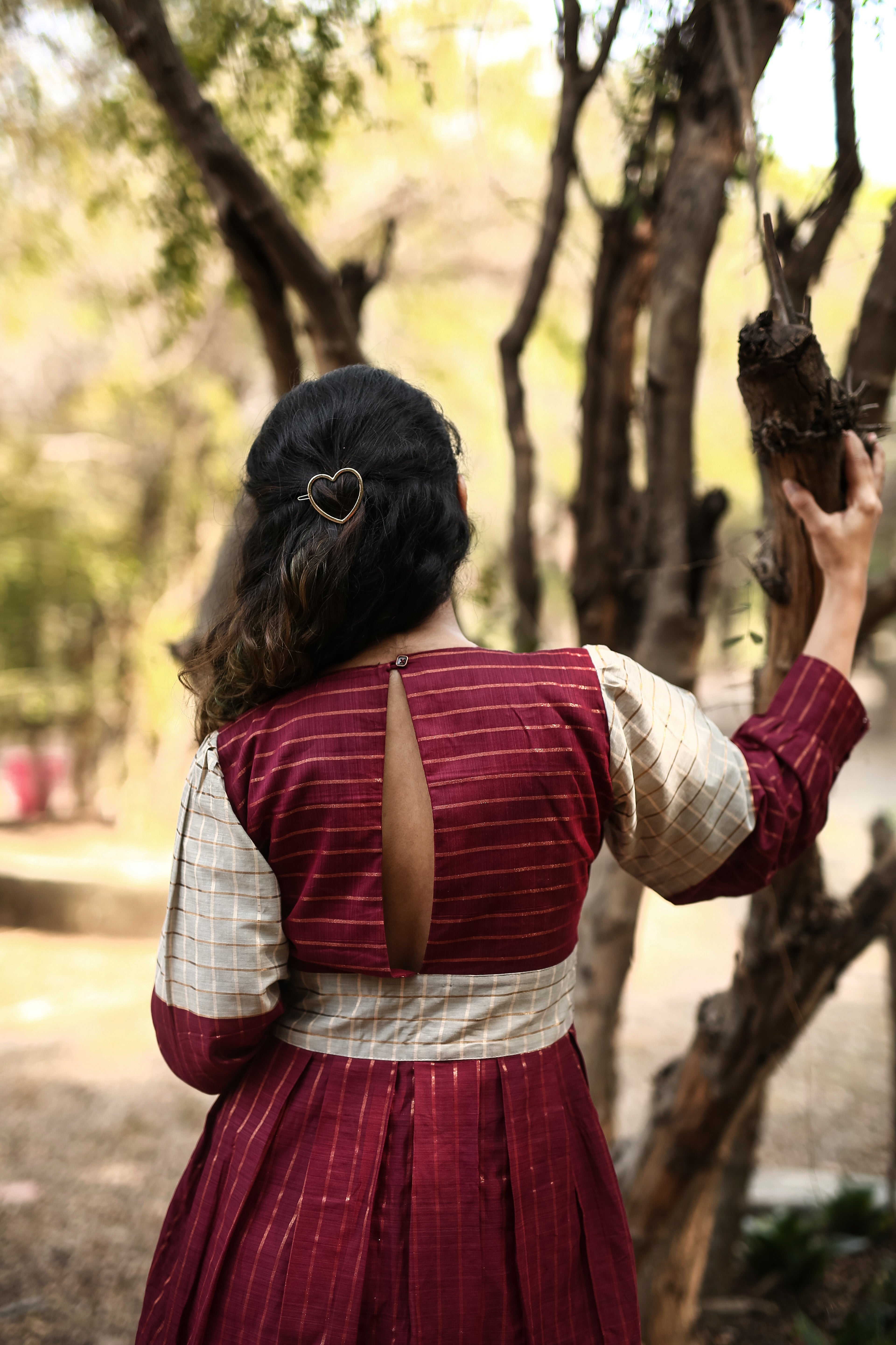 Maroon Fit And Flare Dress