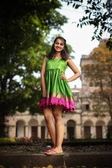 Parrot Green Pompom Dress