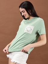 Beige Crochet Pocket T-shirt