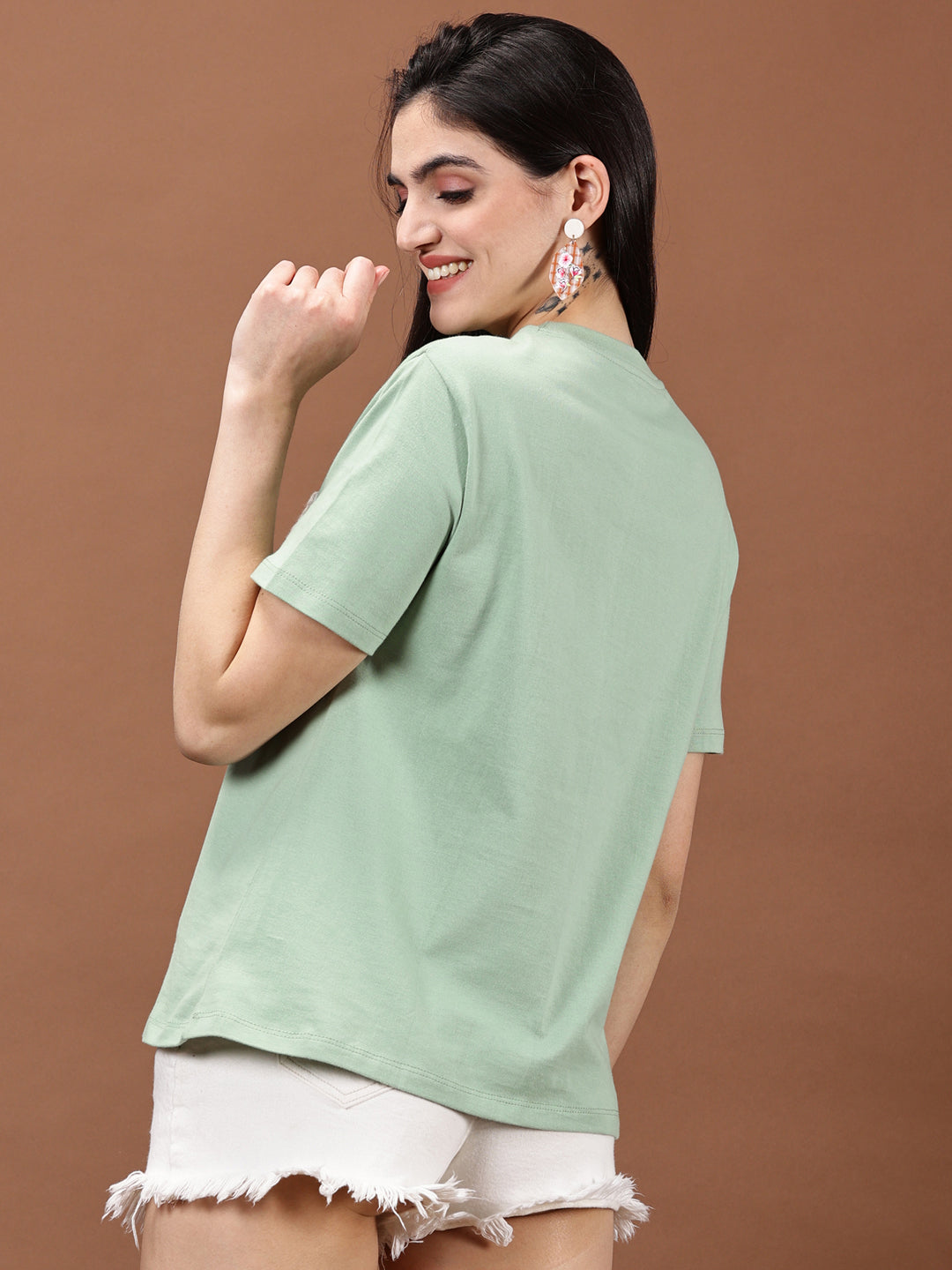 Beige Crochet Pocket T-shirt