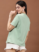 Beige Crochet Pocket T-shirt