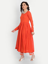 Orange Anarkali Set