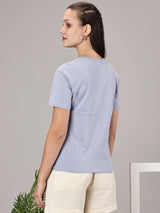 Blue crochet pocket T-shirt