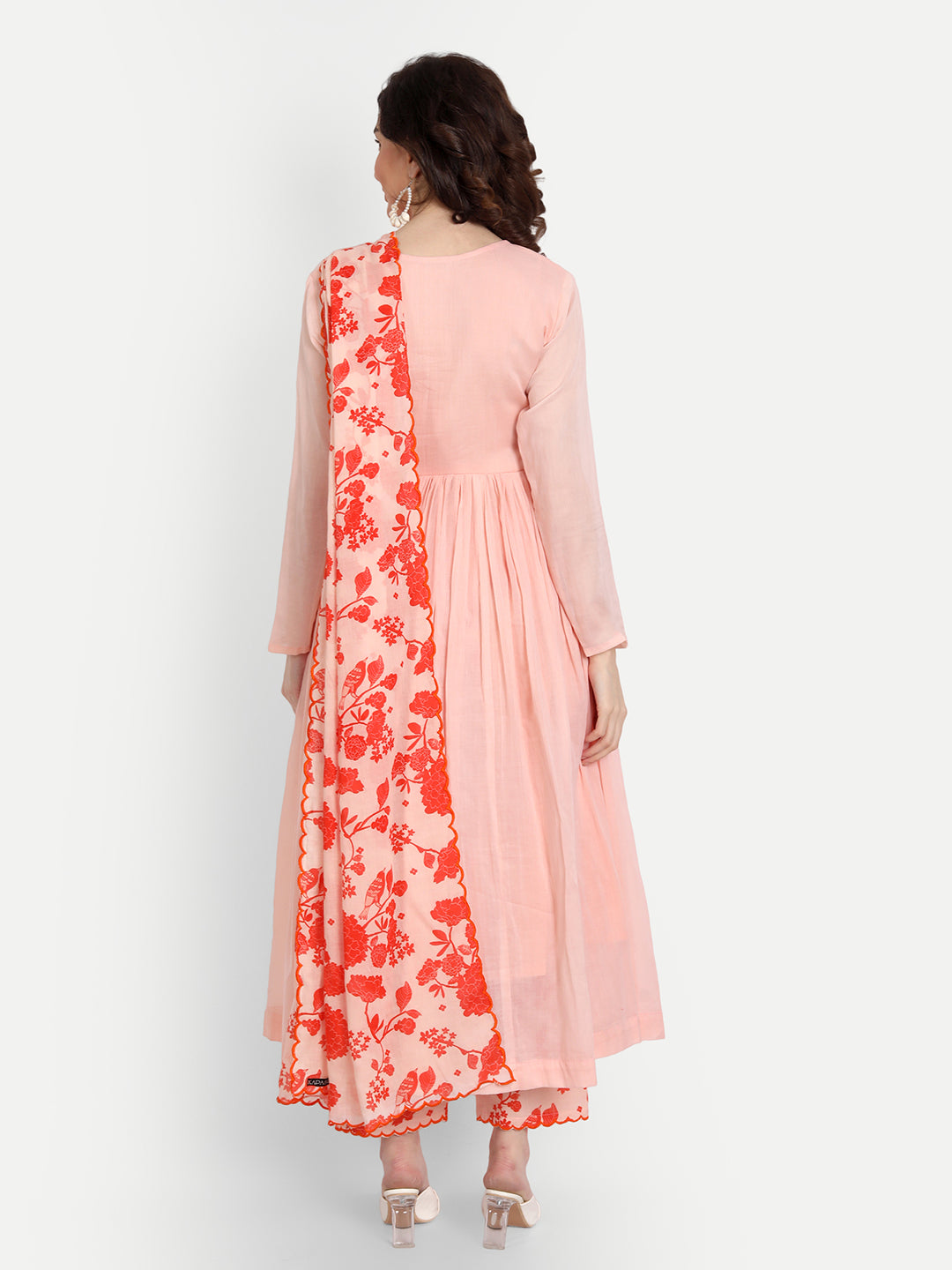 Peach Anarkali Set