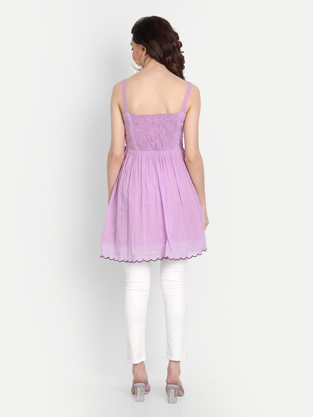 Lavender Crochet Flowers Top