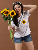 Sunflower Crochet Pocket T-shirt