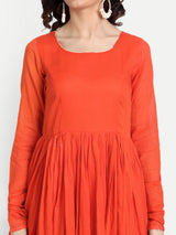 Orange Anarkali Set