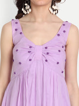 Lavender Bow Rose Hand Embroidery Top