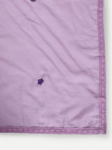 Lavender Flower Embroidery Kurta Set