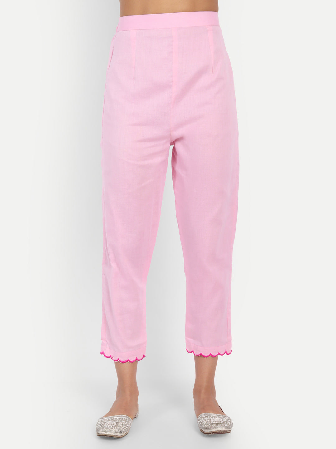 Baby Pink heart Embroidery Kurta Set