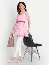 Crochet Hearts Baby Pink Top