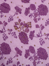 Purple Bird Print Plazoo Saree And Blouse