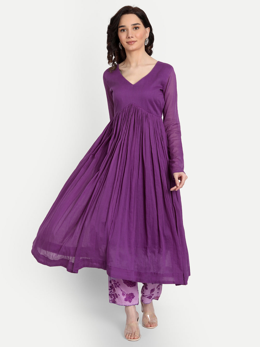 Purple Anarkali Set