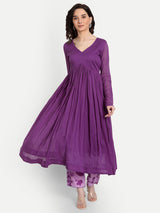 Purple Anarkali Set