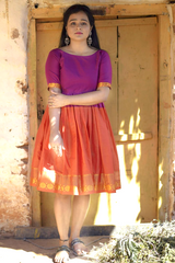 Magenta Zari Border Dress