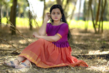 Magenta Zari Border Dress