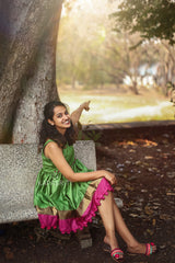 Parrot Green Pompom Dress