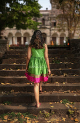 Parrot Green Pompom Dress