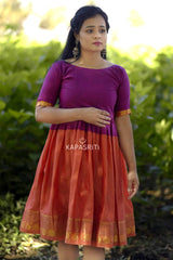 Magenta Zari Border Dress