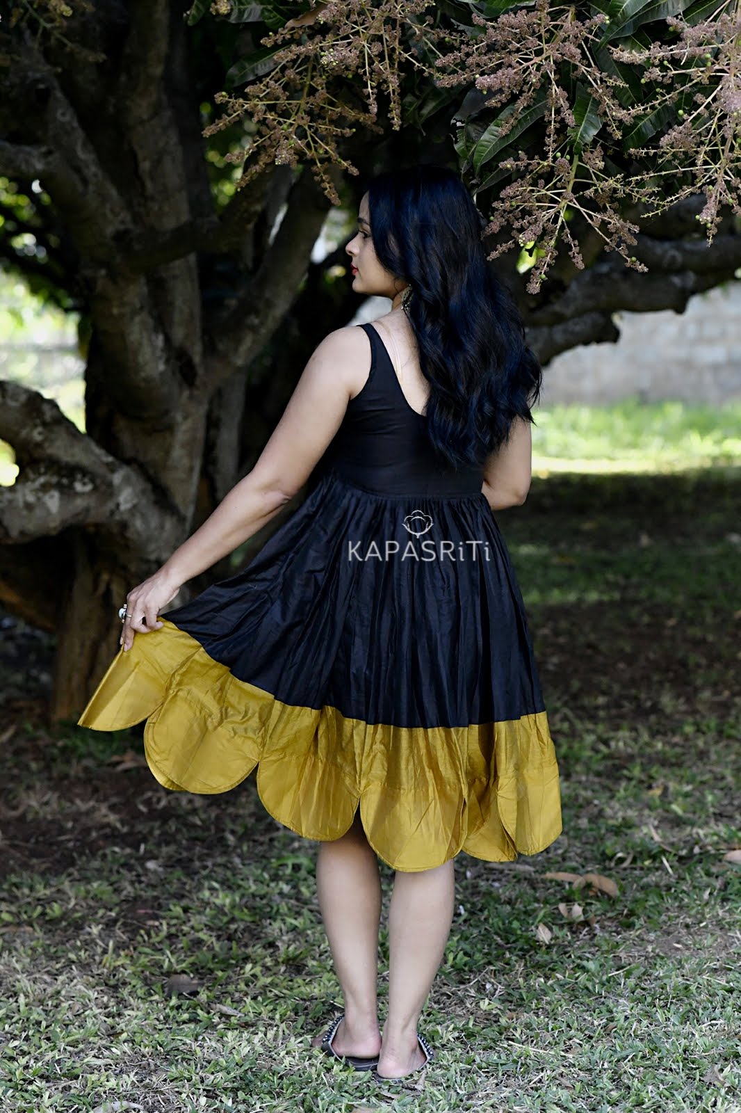 Black Scallop Dress