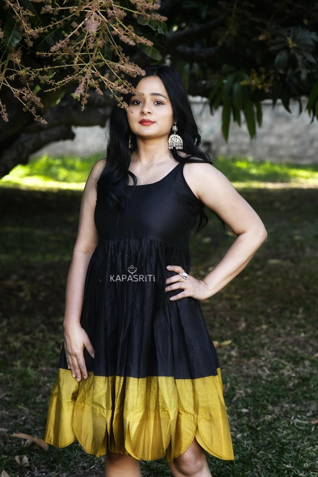 Black Scallop Dress
