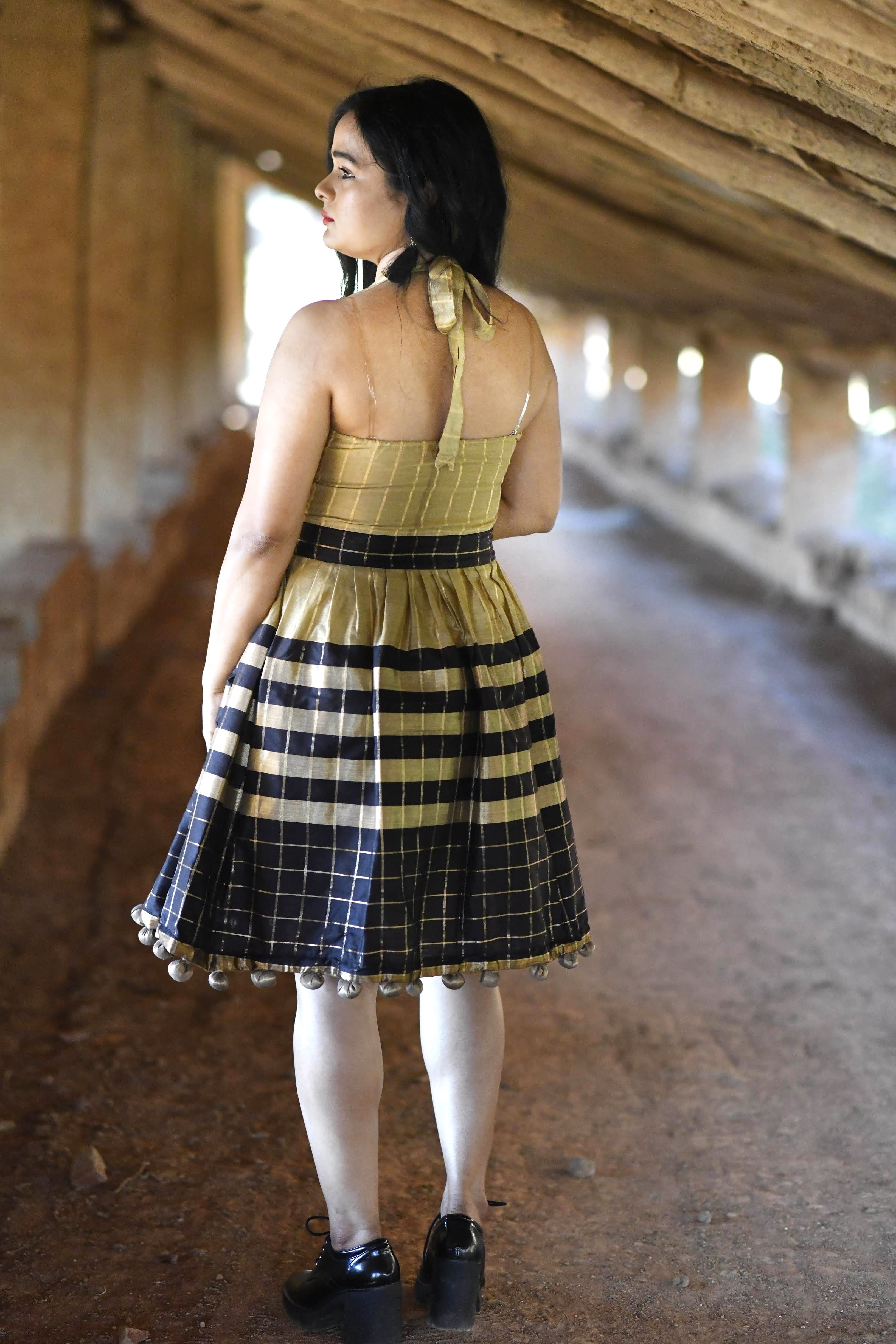 Halter Neck Pompom Dress
